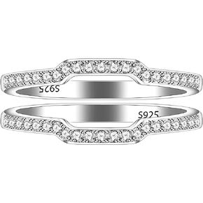 Uloveido 2 Stackable Rings Enhancer for Women 925 Sterling Silver Wedding Engagement Anniversary Promise Rings Enhancer Y2191