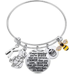 Kvekstio مستوحاة من الهدايا الكلاسيكية، أنت أكثر شجاعة مما تصدق، النحلة، هوني، بوه الدب سحر سوار ملهمة للنساء، الأولي K in Kuwait