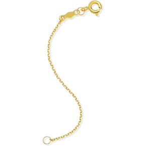 Solid 14K Yellow or White Gold Necklace Cable Chain Extension (3 inches)