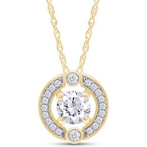 SAVEARTH DIAMONDS 3/5CT Moissanite Halo Necklace for Women Sterling Silver Rhodium Plated Round Cut Solitaire Pendant Moissanite Necklaces Jewelry Gifts for Women Teen Girls