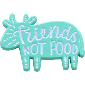 REAL SIC "Friends Not Food" Vegan Pin - Animal Friendly Enamel Pin - vegetarian/Vegan Protest Pin for Jackets, Backpacks, Hats, Bags & Tops