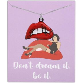 SEIRAA Rocky Horror Show Gift Red Lips Necklace Don’t Dream It Be It Horror Tv Show Movie Jewelry