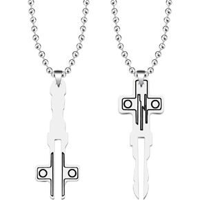 Zuo Bao The Entity Inspired Gift Cruciform AI Key Matching Pendant Necklaces for Couple MIF Fans Gifts