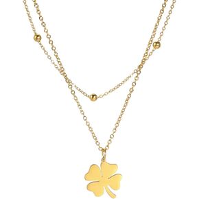 Celtic Good Luck Four Leaf Clover Necklace Irish Shamrock Shape Lucky Charm Pendant Protection Amulet Jewelry For Women Teen