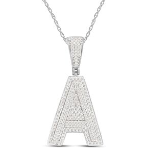SAVEARTH DIAMONDS 2/3 Carat Round Cut Lab Created Moissanite Diamond Initial Letter A Pendant Necklace In 14k Gold Over 925 Sterling Silver Jewelry With 18" Chain (G-H Color, VVS1 Clarity, 0.66 Cttw)