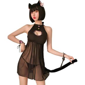 SINMIUANIME Women Lingerie sexy transparent dress Japanese sexy catwoman and rabbit female cosplay Lingerie set