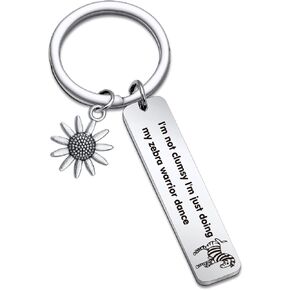 RSZOTW Zebra Keychain Zebra Lover Gift Zebra Warrior Dance Jewelry Rare Disease Syndrome Keychain
