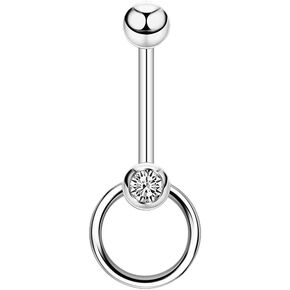 Niaspi 14G Door Knocker Tongue Rings for Women Men Stainless Steel Round Tongue Piercing Stud Cartilage Helix Barbell Earrings Statement Body Piercing Jewelry