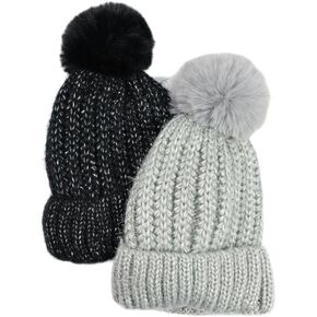 Cozy Comfort: Pompom Knitted Warm Beanie with Fleece Lining