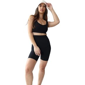 Ingrid & Isabel Postpartum Bike Short, Over The Belly fit, Compression for Support & Recovery