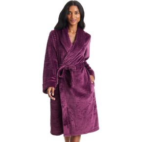 TAHARI Womens Corduroy Plush Robe - Corded Plush Bathrobe - Womens Robes Long