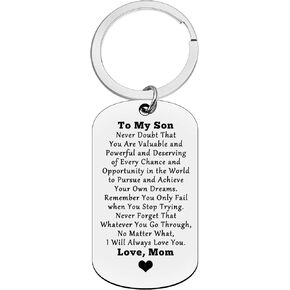 Son Gifts from Mom to My Son Keychain Gifts for Him Teen Boys Men Inspirational Gifts for Son Graduation Gifts Wedding Christmas Birthday Gifts for Son Encouragement Gifts