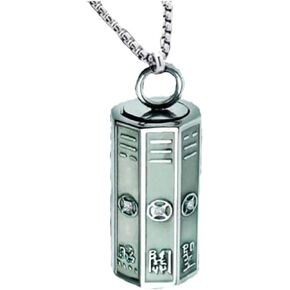 SHOWNICE Ward off Evil Spirits Pendant Faith Pendant Unisex Noctilucence Religious Believers Prayer Octagon Pendant Eight Character Mantra Pendant Necklace, 19.7" Chain, Stainless Steel, crystal