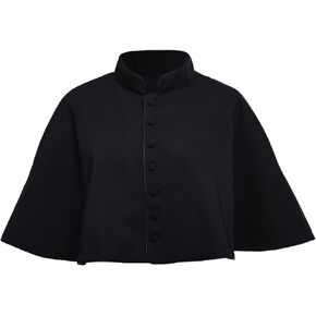 BLESSUME Priest Cape Liturgical cappa Churchman Clergy Christian Costume Black Cape Shawl