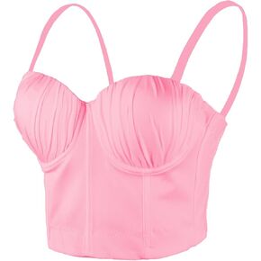 ELLACCI المرأة الكشكشة تقليم السلس بوستير المحاصيل الأعلى مشد الأعلى مع الأشرطة للانفصال الوردي in Kuwait