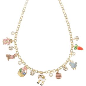 Madison Tyler Easter Pendant Necklaces | Easter Bunny Necklace | Easter Egg Necklace | Gold Necklace for Women | Necklace for Girls Jewelry Gift