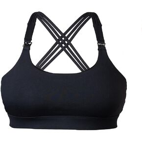 High Impact Women's Nursing Sports Bra - Adjustable Maternity Sports Bra - Hands Free Pumping Bra