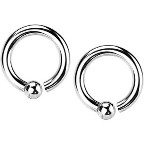 Pierced Owl 4-8GA G23 Implant Grade Titanium Internally Threaded Ball Captive Bead Ring, Sold as a Pair