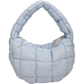 Puffer Bag Women Mini Quilted Cute Bubble Handbag Crescent Wrist Satchel Hobo Y2k Purse