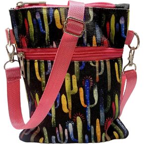 حقيبة قماش ماسنجر مقاس 15.5 سم، حقيبة سفر للعطلات، حقيبة كروس (ألوان مائية صبار) in Kuwait