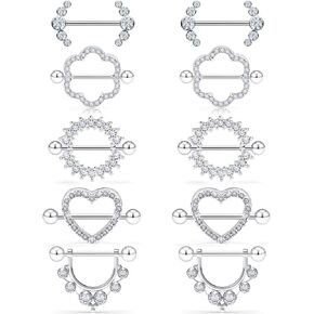 Ocptiy 14G الحلمة ثقب المجوهرات حلقات اللسان الجراحية الصلب الفضة اللسان الحلمة الحديد بار ثقب المجوهرات للنساء 14 مللي متر 9/16 بوصة in Kuwait