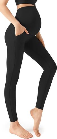سراويل اليوغا النسائية من AFITNE للحمل فوق البطن مع جيوب، سراويل ضيقة ناعمة قابلة للتمدد للتمرين in Kuwait