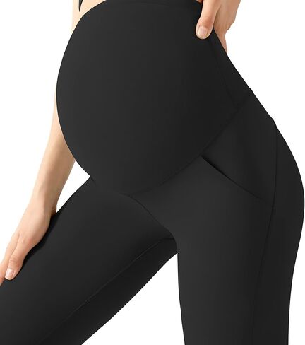 سراويل اليوغا النسائية من AFITNE للحمل فوق البطن مع جيوب، سراويل ضيقة ناعمة قابلة للتمدد للتمرين in Kuwait