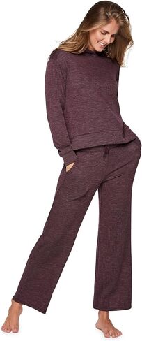 RBX Active Women's Lounge Pant, Relaxed Wide Leg Ribbed Flare Pant with Pockets in Saudi Arabia