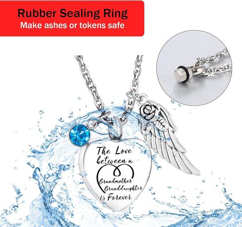 Heart Urn Necklace for Ashes Love between Family Members Cremation Memorial Jewelry Keepsake Pendant for Loss Cremation Urn Necklace Ash Holder Sympathy Gift in Saudi Arabia