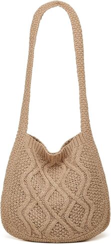 حقائب يد نسائية جمالية منسوجة يدويًا حقيبة يد كتف محفظة حقيبة هوبو حقيبة تسوق كتف كبيرة للسفر in Kuwait