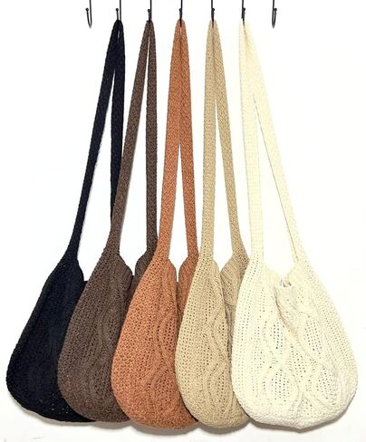 حقائب يد نسائية جمالية منسوجة يدويًا حقيبة يد كتف محفظة حقيبة هوبو حقيبة تسوق كتف كبيرة للسفر in Kuwait