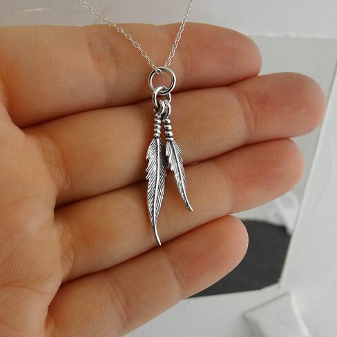 FashionJunkie4Life Sterling Silver Feather Pendant Necklace in Kuwait