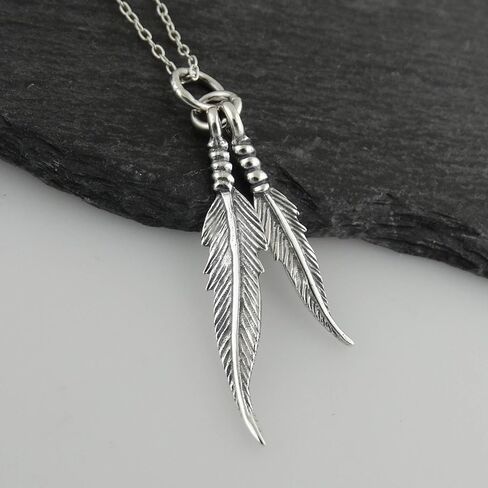 FashionJunkie4Life Sterling Silver Feather Pendant Necklace in Kuwait