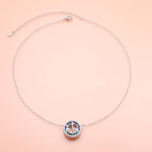 Ladytree Sigil of Lilith Choker S925 فضة Sigil of Lilith المختنق قلادة هدايا للنساء سلسلة رولو 13 + 3 بوصة in Kuwait