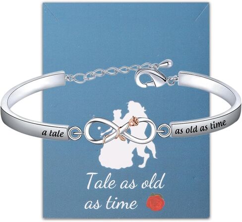 SEIRAA Tale as Old as Time Jewelry Belle's Rose Flower Pendant Necklace Belle and Beast Fairytale Gifts in Kuwait