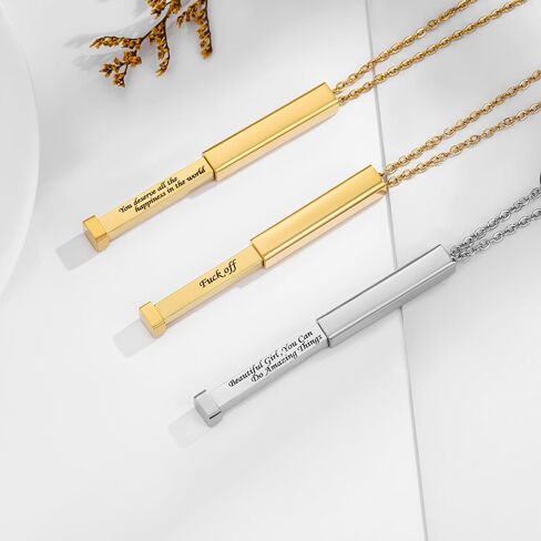 Plumiss Hidden Secret Message Slider Necklace Funny Inspirational Jewelry Gifts for Daughter/Sister/Mom/Friend, Unique Friendship Jewelry, Perfect Birthday Gifts in Saudi Arabia