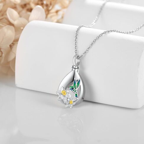Hummingbird Urn Necklaces for Ashes 925 Sterling Silver Hummingbird Urn Necklaces Cremation Jewelry for Ashes Memory Jewelry for Women in Saudi Arabia