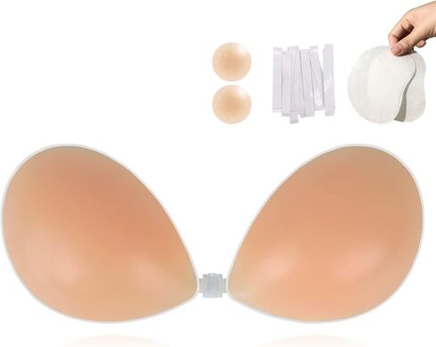 حمالة صدر لاصقة من السيليكون للنساء من CTLUUT فستان بدون ظهر مع أغطية للحلمات in Kuwait