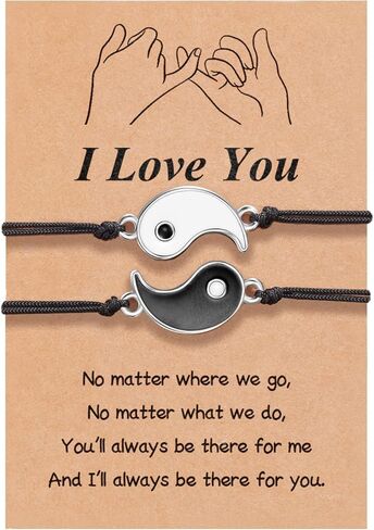 أساور بينكي بروميس للزوجين الصداقة مطابقة يين يانغ سوار عيد الحب هدايا عيد ميلاد لها أفضل صديق صديقها صديقة in Kuwait