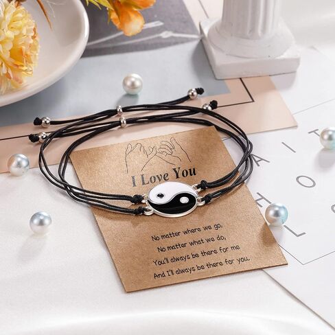 أساور بينكي بروميس للزوجين الصداقة مطابقة يين يانغ سوار عيد الحب هدايا عيد ميلاد لها أفضل صديق صديقها صديقة in Kuwait