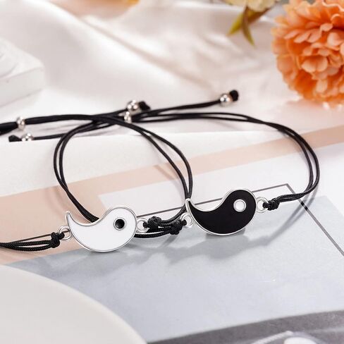 أساور بينكي بروميس للزوجين الصداقة مطابقة يين يانغ سوار عيد الحب هدايا عيد ميلاد لها أفضل صديق صديقها صديقة in Kuwait