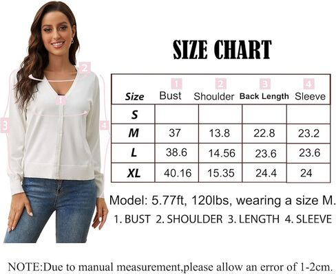 سترة SPARKLE & SKY للسيدات خفيفة الوزن: سترة صوفية متماسكة برقبة على شكل حرف V وسترات صوفية بأكمام طويلة in Kuwait