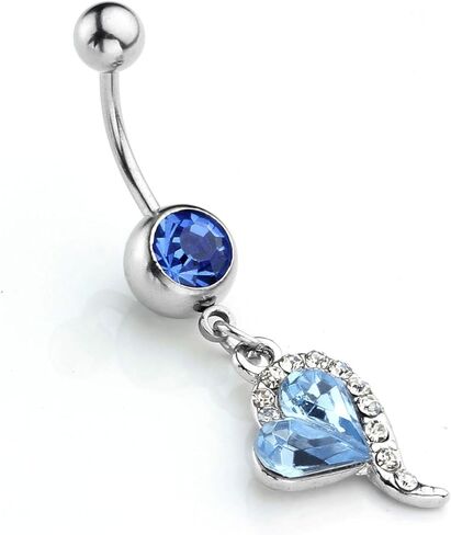 Zysta 5 قطع حلقات البطن للنساء من الفولاذ المقاوم للصدأ 14 جرام مختلط منحني الحديد تشيكوسلوفاكيا تتدلى السرة الدائري هيئة ثقب المجوهرات الفولاذ الجراحي in Kuwait