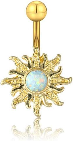 Zysta 5 قطع حلقات البطن للنساء من الفولاذ المقاوم للصدأ 14 جرام مختلط منحني الحديد تشيكوسلوفاكيا تتدلى السرة الدائري هيئة ثقب المجوهرات الفولاذ الجراحي in Kuwait