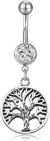 Zysta 5 قطع حلقات البطن للنساء من الفولاذ المقاوم للصدأ 14 جرام مختلط منحني الحديد تشيكوسلوفاكيا تتدلى السرة الدائري هيئة ثقب المجوهرات الفولاذ الجراحي in Kuwait