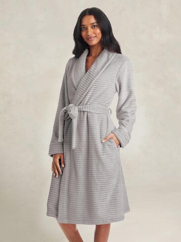 TAHARI Womens Corduroy Plush Robe - Corded Plush Bathrobe - Womens Robes Long in Kuwait