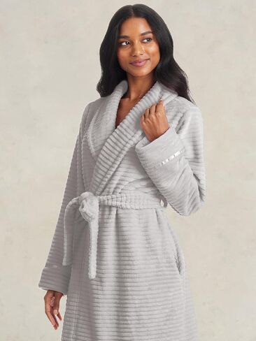 TAHARI Womens Corduroy Plush Robe - Corded Plush Bathrobe - Womens Robes Long in Kuwait
