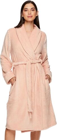 TAHARI Womens Corduroy Plush Robe - Corded Plush Bathrobe - Womens Robes Long in Kuwait