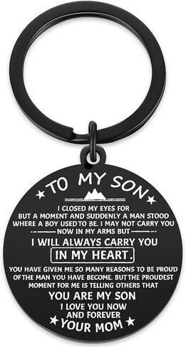 to My Son Keychain with Inspirational Quotes Son Gifts from Mom I Love You Keyring Gift for Teen Boys Mother to Son Jewelry for Birthday Back to School Graduation Christmas in Kuwait