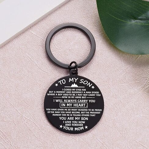to My Son Keychain with Inspirational Quotes Son Gifts from Mom I Love You Keyring Gift for Teen Boys Mother to Son Jewelry for Birthday Back to School Graduation Christmas in Kuwait